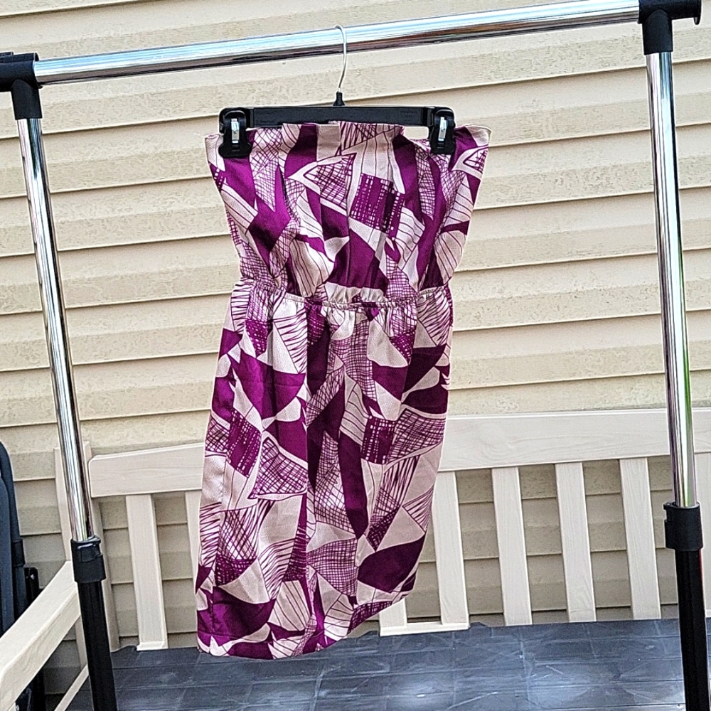 Strapless Printed Cocktail Dress